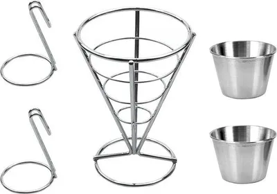 Immagine prodotto di Elegante contenitore in acciaio inossidabile per patatine fritte, pollo e gelato