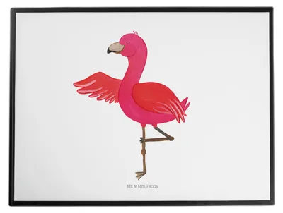 Produktbild von Mr. & Mrs. Panda schreibtischunterlage Flamingo Yoga - Weiß - Geschenk, Schreibunterlage, schreibtischunterlagen, Yogi, malunterlage, Entspannt, Vogel, Baum, Urlaub