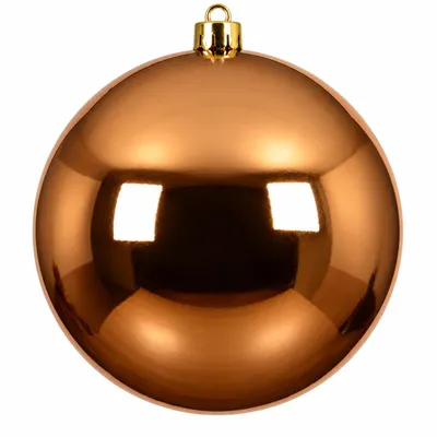 Produktbild von Annastore Weihnachtskugeln groß für den Außenbereich, Christbaumkugeln zur Dekoration, Christbaumschmuck wetterfest - Braun glänzend, Ø 25 cm, KI-generiertes Bild