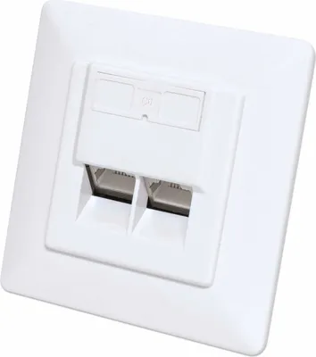 Image de INTELLINET 2-Port Cat6a 10G RJ45-Unterputzdose STP weiß