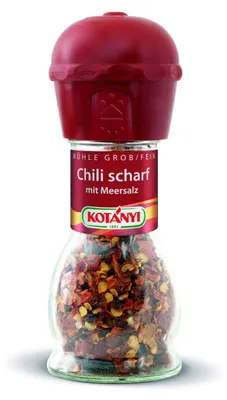 Zdjęcie produktu dla Kotanyi chilli z solą morską mix młynek Uwaga ostre 34g