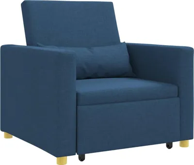 Produktbild von vidaXL Ausziehbare Schlafcouch Einzel Blau 90 x 165 x 87 cm Stoff