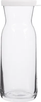Produktbild von 1x Weißer Deckel 700ml Fonte Glas Karaffe - Wasser Wein Saft Kühlschrank Lagerung Krug-Set | Nachttisch Wäscherei Spenderflasche - Von LAV