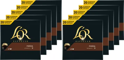 Immagine prodotto di L'OR Capsule Forza 9 Espresso 10 x 20 Capsule caffè compatibili Nespresso®*