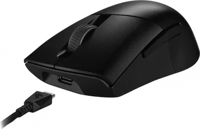 Produktbild von ASUS ROG Keris Wireless AimPoint, rechts, Optisch, RF Wireless + Bluetooth + USB Type-C, 36000 DPI, Schwarz