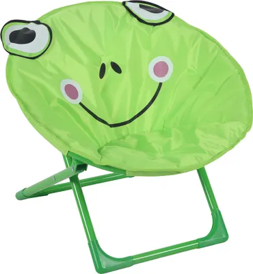 Immagine prodotto di Relaxdays Moonchair per bambini, rana, pieghevole, A x L x P: 47 x 50 x 48 cm, sedia per bambini da esterno e da interno, poltroncina per bambini, verde