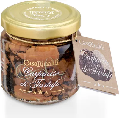 A jar of Casa Rinaldi Truffle Carpaccio.