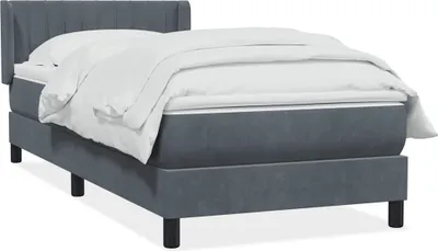 Obrázok produktu pre vidaXL Box spring posteľ s matracom tmavosivá 80x220 cm zamat