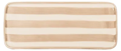 Obrázok produktu pre Lido Ceramiche – obdĺžnikové taniere zo série Righe, sada 2 ks, piesková farba, ručná výroba z Talianska, moderný a elegantný dizajn pre exkluzívnu stolovú kultúru