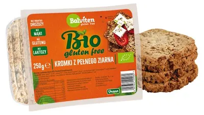 CHLEB Z PEŁNEGO ZIARNA KROJONY BEZGLUTENOWY BIO 250 g - BALVITEN