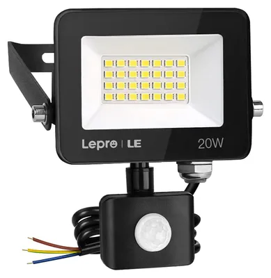 LED-Strahler 20 W, 1700 lm, 5000 K, kaltweiß, IP65, mit Bewegungsmelder