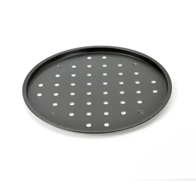 Pizzaplatte 32 cm, antihaftbeschichtet, schwarz, thermische Perforationen