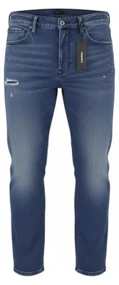 Image de Diesel Mharky 080ah Jeansblue Whiskers Faded Distress Cropped Homme