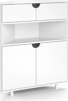 Produktbild von Eckschrank Vicco Inaro Weiß 79 x 96 cm mit 4 Fächern, Model 57957