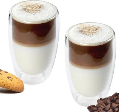 Image de Tasse à café double - 2 x 250 ml - Idéale pour le cappuccino et le café au lait