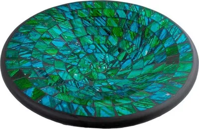 Produktbild von Mosaik-Schale, rund, 29cm, blau/grün,  VE3