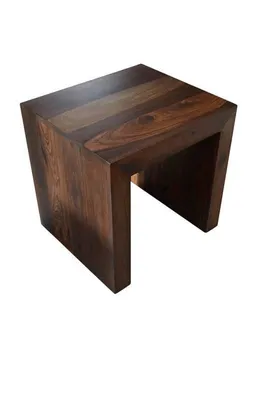 Immagine prodotto di MASSIVMOEBEL24 | sgabello in legno di Sheesham / palissandro 45x40x40 Noce laccato DUKE #111
