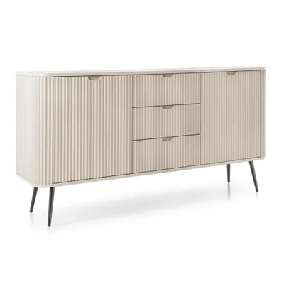 Produktbild von Sideboard gerillt in Kaschmir, Füße schwarz, ZARA-160