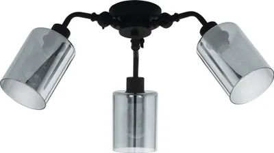Produktbild von EGLO Deckenlampe Forestburg, Deckenstrahler 3-flammig, Deckenleuchte mit Rauchglas-Lampenschirmen, Metall und Glas bedampft in Schwarz, E27, ⌀ 66,5 cm
