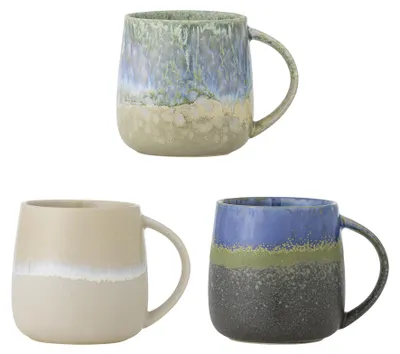 Obrázok produktu pre KREATÍVNA KOLEKCIA | Cloe Becher, modrá, keramika | D9,5xV10 cm, sada 3 kusov | 82072530, Obrázok generovaný UI