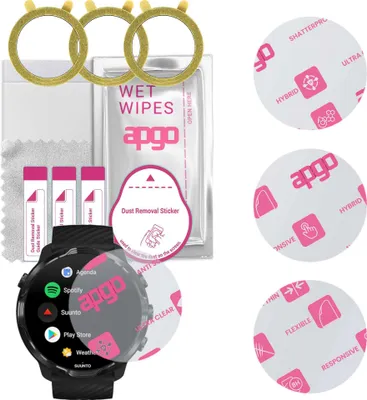 Produktbild von apgo 3 Stück Schutzglas, klar, kompatibel mit Suunto 7 Smartwatch, Hybrid 8H, Ersatz für Hartglas, Displayschutzglas, Bildschirmschutz, Displayschutz, kratzfest