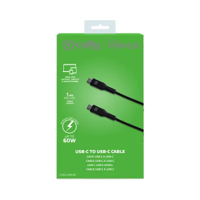 Obrázek produktu pro Kabel Celly Power Delivery 60 W USB-C > USB-C, 1 metr