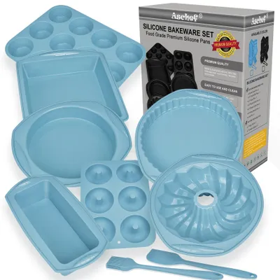 14-in-1 Silikon-Backform-Set, antihaftbeschichtet, 9-teilig