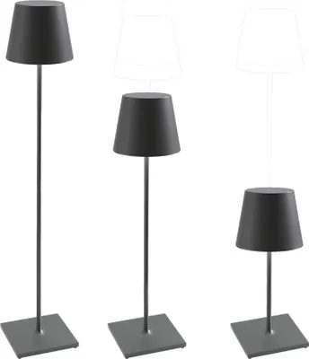 Produktbild von Zafferano Poldina XXL Strostlampe - Aufladbar + Einstellbar - Anthrazit
