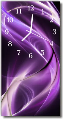 Produktbild von Tulup Glasuhr Wanduhr Küchenuhr Echt-Glas 30x60 Wellen Lila