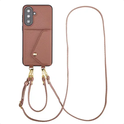 Zdjęcie produktu dla Selencia Sera Etui na telefon z paskiem i kopertą na karty do Samsung Galaxy A37 (5G) – Old Pink