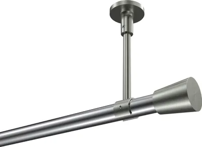 Produktbild von Interdeco Gardinenstange / Vorhangstange Chrom / Edelstahl-Optik, Typ Sonette Sitra (Konus) ohne Ringe, Deckenmontage, 20 mm Ø 1-läufig, 260 cm