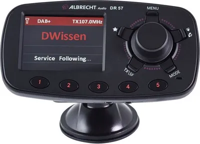 Produktbild von Albrecht DR 57, 87,6 - 107,9 MHz, LCD, 6,1 cm (2.4"), Bluetooth, Zigarettenanzünder, Gleichstrom, 12 - 24 V