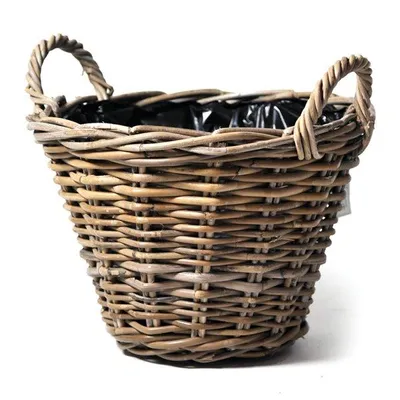 Produktbild von Kubu Korb rund natur Pflanzkorb Weidenkorb Pflanzkorb Ø30cm H23cm Rattankorb