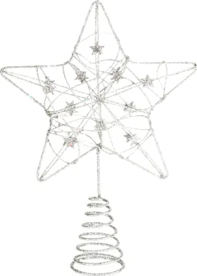 Produktbild von COM-FOUR® Deko Stern Weihnachten - Weihnachtsdekoration Stern aus Metall - Aufsteller Weihnachtsstern mit Glitzer
