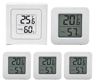 Productafbeelding van Luchtvochtigheidsmeter, thermometer, 4 stuks, mini-digitale thermometer voor binnen