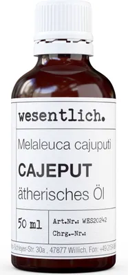 Produktbild von Ätherisches Öl Cajeput, 100% naturrein, für Aromatherapie, mit Kindersicherungsverschluss, 50ml