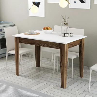 Obrázek produktu pro Skye Decor, Kiev 505 - ořech, bílá, Küchentisch, Nussbaum, 100 % MELAMINBESCHICHICHTETETETETETETE SPANPLATTEN, 110 x 72 x 75 cm