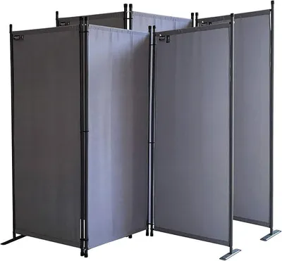 Immagine prodotto di 2 pezzi paravento 3 pezzi 165 x 220 cm grigio - Giardino e balcone schermo protettivo parete divisoria interna ed esterna - divisorio pieghevole opaco e resistente alle intemperie