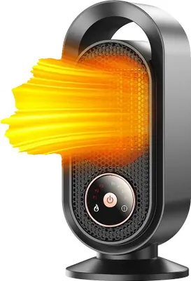 Zdjęcie produktu dla Termowentylator elektryczny, grzejnik ceramiczny PTC, kompaktowa i przenośna konstrukcja, czarny, UE