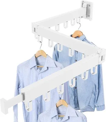 Produktbild von Famanu Wandmontiertes Kleiderregal mit Handtuchhalter - Weiß