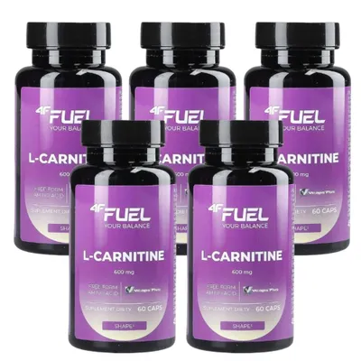 Produktbild von 4F FUEL L-Carnitine 600 mg – 5x 60 Kapseln – Vegan – Stoffwechsel & Fettverbrennung