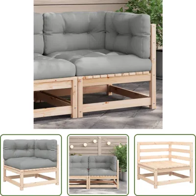 Produktbild von The Living Store Garten-Ecksofa mit Kissen Massivholz Kiefer