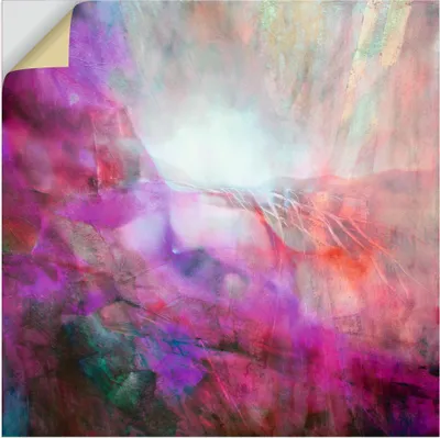 Produktbild von ARTland Wandbild, selbstklebend Abstrakte Komposition rot, grün, violett Größe: 50x50 cm