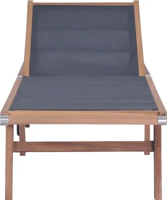 Produktbild von vidaXL Sonnenliege Klappbar mit Rädern Teak Massivholz und Textilene