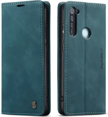 Produktbild von Redmi Note 8 Hülle, LaimTop Retro Kunstledertasche TPU Innere, Kartenfächer, Magnetverschluss, Klapphülle mit Standfunktion Schutzhülle für Xiaomi Redmi Note 8 Blau