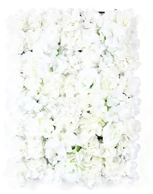 Produktbild von Kunstblumen Wandpaneele - Nelken Blumenwand - 20er Set - 40x60 cm - Wiederverwendbare Deko Hintergrund Indoor/Outdoor - Weiß