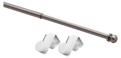 Produktbild von Ausziehbare Gardinenstange "Eleganz" aus Messing (Nickel matt) für Fensterdicken von 15-20mm (80-120cm)