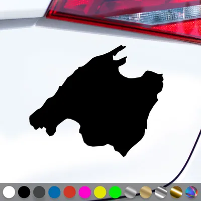 Produktbild von PantherPixel Mallorca Aufkleber Insel Umriss Reisen Spanien Sticker Auto Geschenkidee Farbe Schwarz