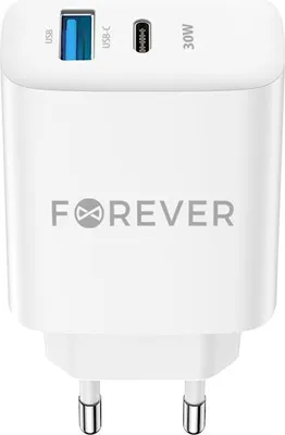 Obrázek produktu pro Forever TC-07-30AC PD QC nabíječka 1x USB-C 1x USB 30W bílá