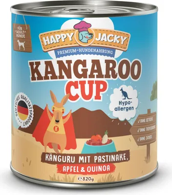 Produktbild von Happy Jacky Hundenassfutter Kangaroo Cup 820 g